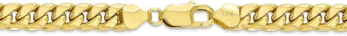 Vista 4 de Collar de cadena cubana Miami de oro amarillo sólido de 10 quilates con cierre de mosquetón seguro Oro