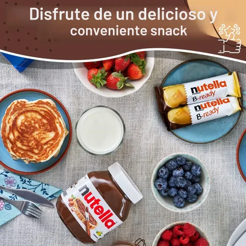 Vista 5 de Kozy Home Nutella B-Ready - Paquete de 2 – sabor Nutella con barras de oblea crujientes rellenas de Nutella untada y patatas fritas de trigo