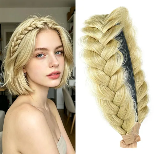 Vista 15 de Diadema Ancha Trenzada Aro Accesorios de Moda para el Cabello Banda Elástica Antideslizante para Mujeres y Niñas (Color Bronce Antiguo)