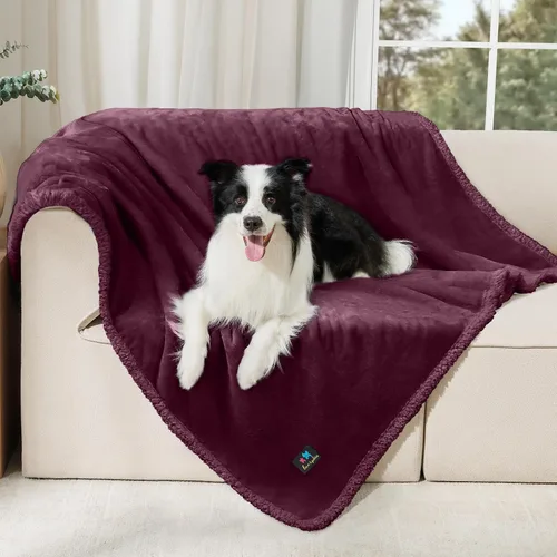 Vista 35 de Cobija impermeable para mascotas, a prueba de líquidos y orina, para sofá, cama, sillón, reversible, vellón, forro polar, protector de muebles Negro
