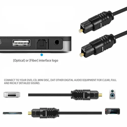 Vista 4 de Cable Toslink de fibra óptica digital de repuesto de 6 pies para auriculares Astro Mixamp Gaming A30 A40 A50