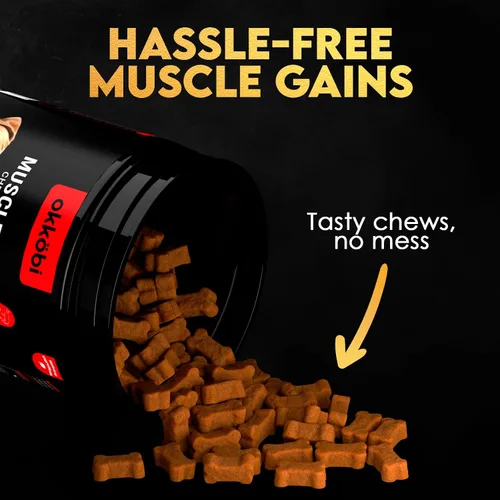 Vista 3 de Masticables 11 en 1 para Ganancia Muscular - Suplementos de Aumento de Peso para Perros con Alta Proteína y Aminoácidos - Constructor Muscular