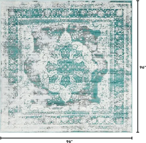 Vista 213 de Unique Loom Sofia Collection - Alfombra de área - Salle Garnier (3' 3" x 5' 3" Rectángulo, Turquesa/Azul)
