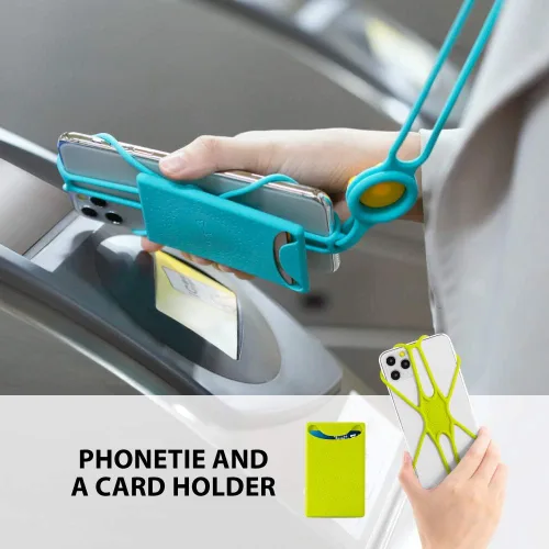 Vista 3 de Bone Lanyard Phone Tie 2, Universal Phone Holder for 4"-6.7" Smartphones Cordón con tarjeta - Maru Penguin