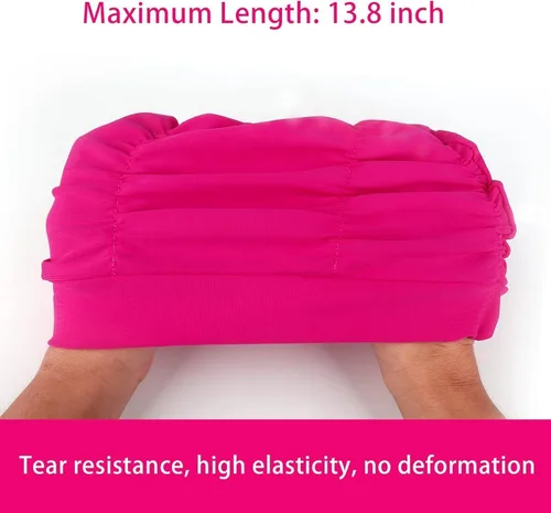 Vista 4 de Swim Caps for Women Swimming,1 Pcs Fabric Nylon Cloth Swim Cap, Comfort Pleated Swimming Cap for Long Hair, Not Waterproof Elastic Bathing Caps