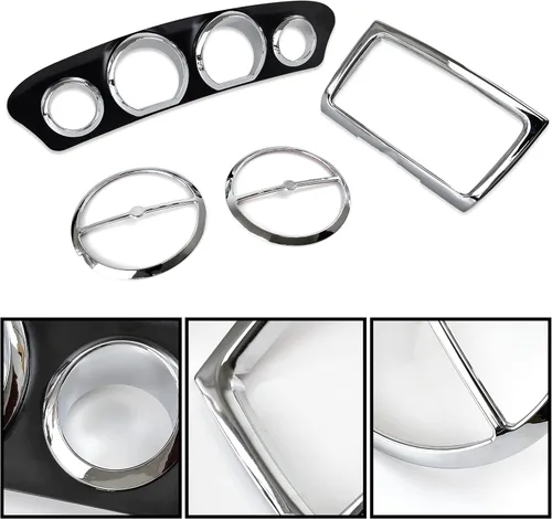 Vista 3 de Kit de molduras de carenado interior para tablero para Street Glide 2014-2018, cubierta de velocímetro cromada para Harley Electra Glide Street