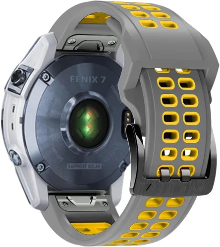Vista 10 de REYDA Correa de silicona compatible con Garmin Fenix 8 Pro/8/E 1.850 in, 0.866 in, correa de reloj de ajuste rápido, suave, flexible, correa de Azul