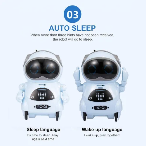 Vista 8 de GoolRC 939A Robot de Bolsillo que Habla, Diálogo Interactivo con Reconocimiento de Voz y Función de Grabación, Canta, Baila, Cuenta Historias, Mini