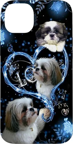 Vista 15 de Funda para PC iPhone 16 I Love Shih Tzu Dogs Flowers Heart Shih Tzu Metal