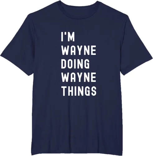 Vista 60 de Camiseta I'm Wayne Doing Wayne Things, Negro