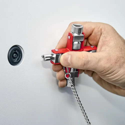 Vista 4 de KNIPEX 00 11 06 Llave universal para gabinete de control, color rojo
