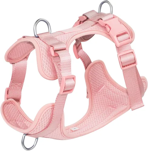 Vista 14 de Wisedog Arnés para perro de tamaño mediano, chaleco para mascotas con clip frontal, arnés ajustable para cachorro con 3 hebillas de liberación