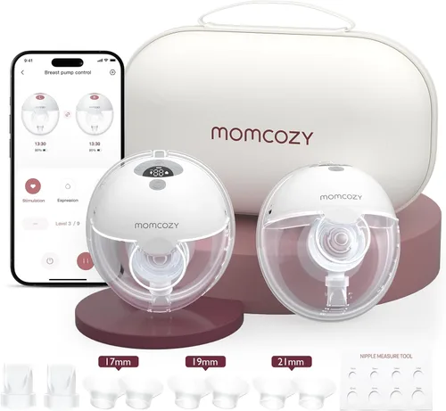 Vista 22 de Momcozy Extractor de leche portátil BP334 Air 1, 2 unidades rojo