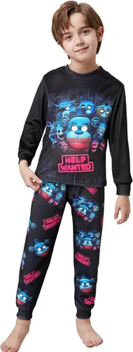 Vista 2 de Emonyna Five Nights - Conjunto de camiseta y pantalones con capucha y pantalones para niños, disfraz gráfico en 3D, juguetes de felpa para niños