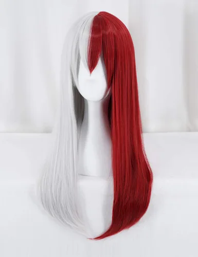 Vista 3 de Anogol - Gorra + Peluca azul de cabello lacio para cosplay