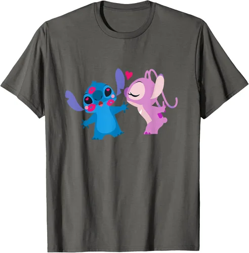 Vista 80 de Disney Stitch and Angel - Camiseta para el día de San Valentín Negro