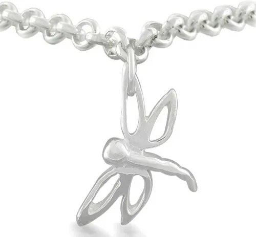 Vista 3 de Bling Jewelry Tobillera con dije de luciérnaga y libélula múltiple, para mujer, plata de ley 925, ajustable de 9 a 10 pulgadas con extensor, Metal