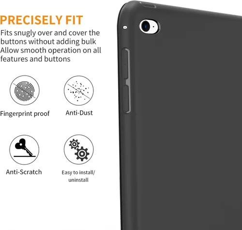 Vista 7 de Carcasa para iPad Mini 4, DTTO, antirraspones, ultradelgado, liviano, con autoencendido y autoapagado, cubierta con soporte de triple doblado