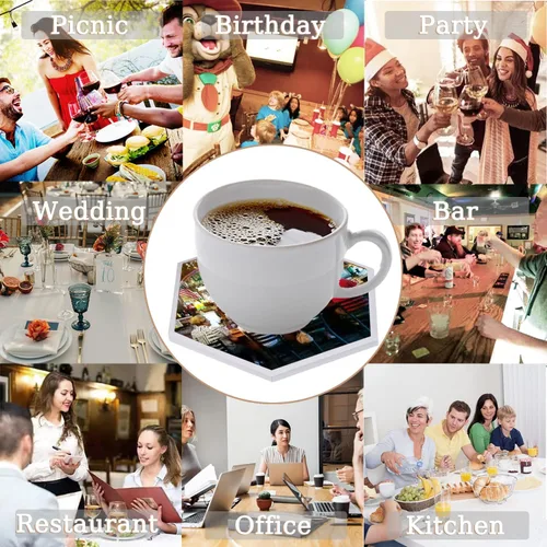 Vista 3 de Posavasos personalizados con cerámica, posavasos personalizados para tazas, personaliza tu imagen, texto y logotipo, posavasos antideslizantes