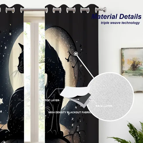 Vista 322 de Batmerry American Flag Ink Dot Blackout Tier Curtains, Red Blue White Stars Abstract Thermal Insulated Half Curtain Rod Pocket Small Valance for