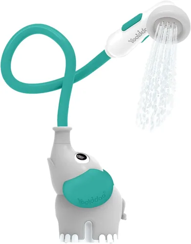 Vista 7 de Yookidoo - Cabezal de ducha para baño de bebé con forma de elefante y boquilla con forma de trompa - para bebés recién nacidos en tina o fregadero