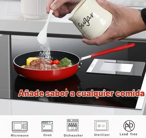 Vista 2 de ONTUBE Azucarero de cerámica con tapa y cuchara 12oz (beige) Ceramic, 12oz, lid & spoon, airtight seal, easy-clean, dishwasher-safe