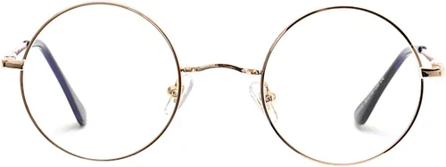 Vista 5 de AZorb Lentes de bloqueo de luz azul para mujeres y hombres, lentes redondos retro con marco de metal