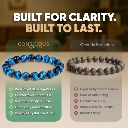 Vista 20 de Conscious Items Pulseras espirituales para mujeres y hombres, pulsera de cristal curativo con piedras naturales para meditación, alineación