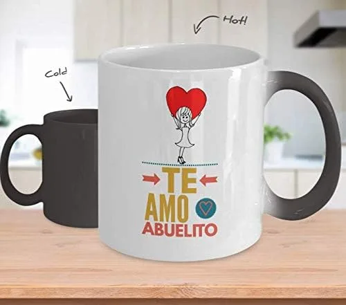 Vista 2 de Regalo para abuelo Taza de Cafe para abuelito Perfecto regalo para tu abuelo y padrinos Vaso con afirmaciones positivas, personalizadas