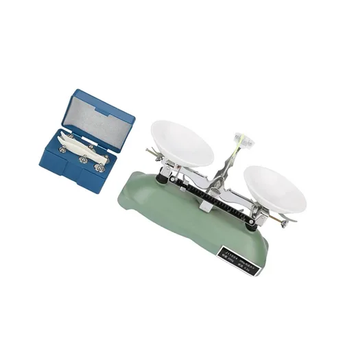 Vista 5 de Balanza mecánica 7.05 oz 0.01 oz precisión de metal verde balanza con pesos para herramientas de educación científica de laboratorio