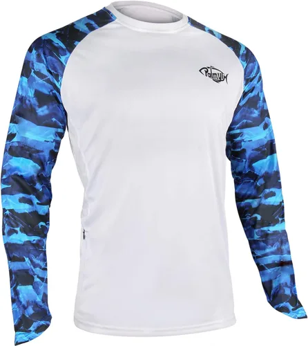 Vista 66 de Palmyth - Camiseta de pesca para hombre, con manga larga, protección solar ultravioleta FPU 50+, con bolsillo