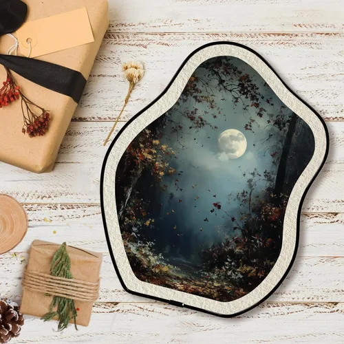 Vista 4 de KVEKVE Dark Academia - Decoración ovalada enmarcada para pared, paisaje gótico, naturaleza, luna Moody, decoración colgante, para pared o mesa