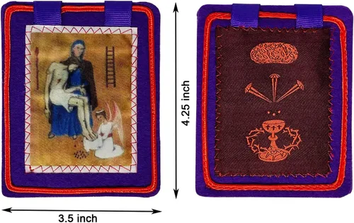 Vista 2 de Escapularios católicos, Escapulario púrpura de bendición y protección, Escapulario de Marie Julie Jahenny, Escapularios Católicos, Escapularios