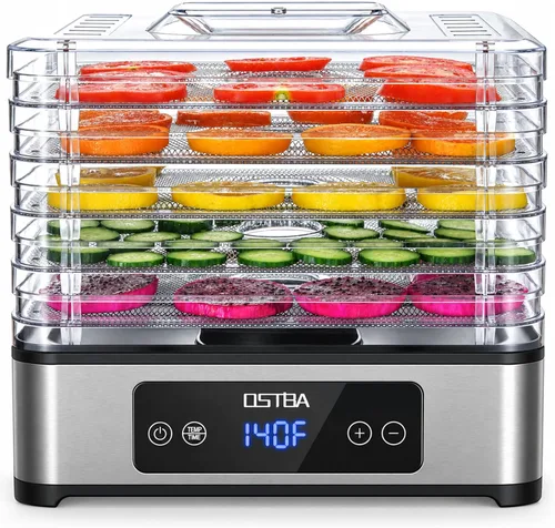 Vista 10 de OSTBA Deshidratador de alimentos, 5 bandejas sin BPA, temperatura ajustable