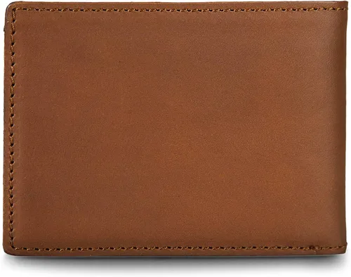 Vista 2 de Eddie Bauer Men's Rugged Leather Bifold Wallet Money Clip RFID Protection ID Window Genuine Leather EDC