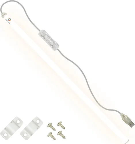 Vista 12 de TrueColor - Barra de luz LED alimentada por USB con cubierta esmerilada para debajo del gabinete, debajo del monitor, retroiluminación de TV, fácil