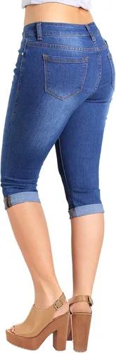 Vista 2 de 2LUV Jeans elásticos de 5 bolsillos ajustados de tiro medio para mujer