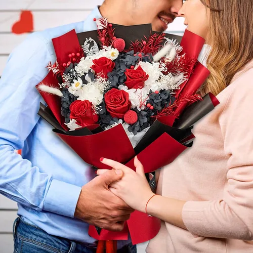 Vista 6 de Gloreyan 20 hojas de papel de regalo de flores, ramo de floristería para manualidades, ramo de flores frescas, envoltura impermeable, caja