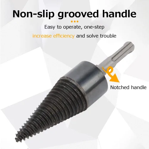 Vista 4 de Broca divisora de madera de 1.260 in, 2 piezas, broca para leña, divisor de leña, divisor de leña, broca para cortar leña y leña