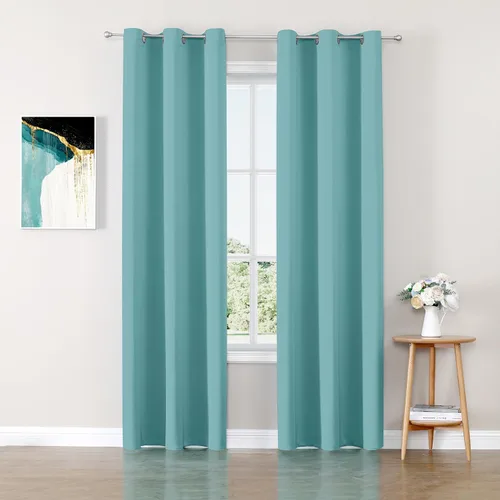 Vista 86 de ChrisDowa - Cortinas cortas para ventana de 40 pulgadas para dormitorio - Cortinas cortas con ojales y aislamiento térmico para oscurecer