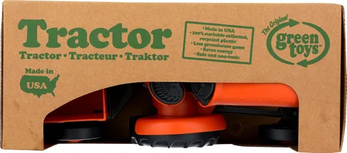 Vista 7 de Green Toys Tractor, naranja, juego de simulación, habilidades motoras, vehículo de juguete para niños. Sin BPA, ftalatos, PVC, apto
