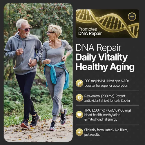Vista 7 de Suplemento NADGENIX NAD+ - NMNH 500 mg, ribósido de nicotinamida, TMG, Resveratrol y CoQ10 - Energía celular y envejecimiento saludable - 60
