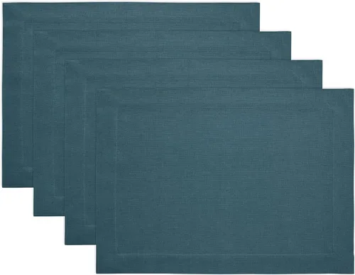 Vista 77 de Solino Home Juego de 4 manteles individuales blancos de 100 % lino puro de 14 x 14 pulgadas para invierno, San Valentín, primavera, Pascua, Fete