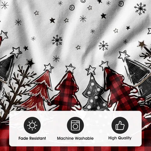 Vista 7 de AVOIN colorlife Falda de Árbol de Navidad de Cuadros Buffalo de 36 Pulgadas, Alfombrilla de Árbol Decorativa para Vacaciones de Invierno