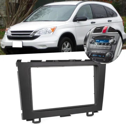 Vista 4 de Fydun Panel estéreo de audio, DVD de coche estéreo de audio fascia panel de tablero 2 Din Frame Trim Kit negro para CRV 07-10