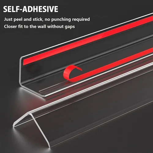 Vista 2 de Protector de esquina de pared, paquete de 2 protectores de esquina autoadhesivos para paredes Clear Corner Guard for Walls, 1.57" W x 35.4" L