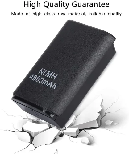 Vista 3 de Bewinner Batería recargable para Xbox 360 viene con cable de carga USB y base de carga batería recargable de repuesto de 4800 mAh batería de reserva