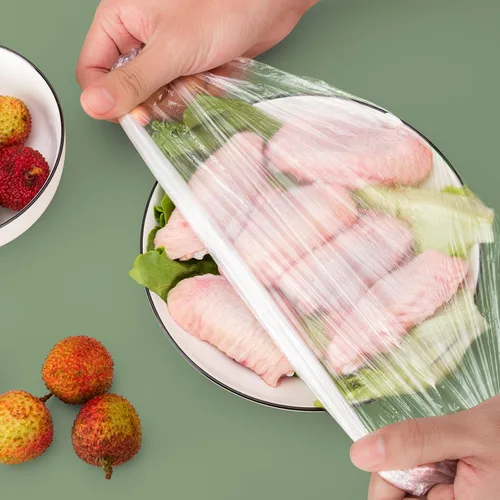 Vista 4 de Bolsas de conservación fresca, 300 fundas para alimentos, Cubiertas elásticas reutilizables para almacenamiento de alimentos, Sellado de plástico
