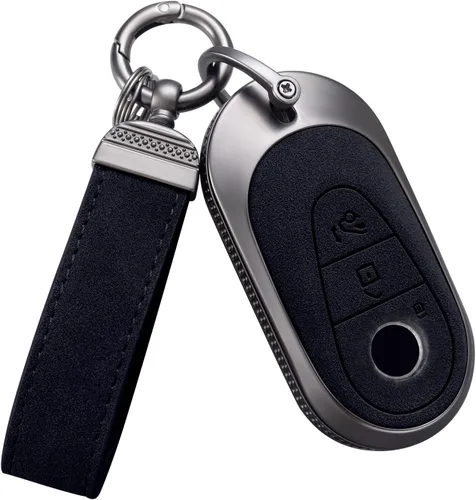Vista 14 de YO&YOYE Compatible con Mercedes Benz Funda para llavero con llavero de cuero Carcasa protectora para llave Mercedes Benz Clase E Clase S Clase A
