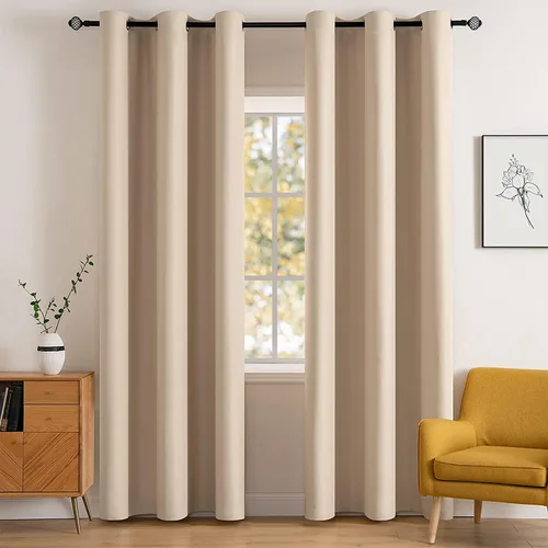 Vista 47 de MIULEE Cortinas opacas para dormitorio o sala de estar, juego de 2 paneles de cortina para ventana con aislamiento térmico y bloqueo de luz